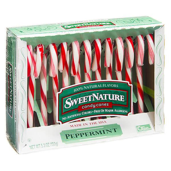 Sweet Nature Candy Canes - Peppermint: 12-Piece Box | Candy Warehouse