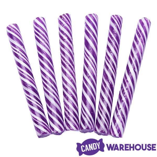 Sweet Spindles Mini Hard Candy Sticks - Grape: 50-Piece Jar - Candy Warehouse