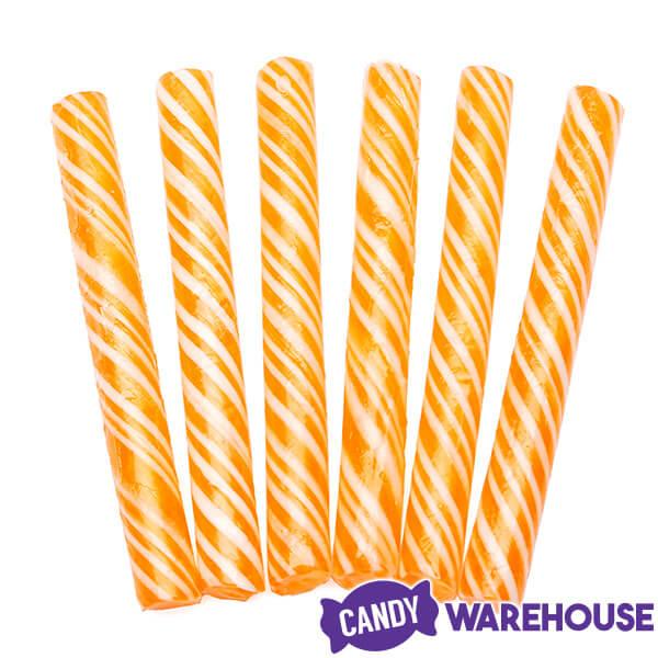 Sweet Spindles Mini Hard Candy Sticks - Orange: 50-Piece Jar - Candy Warehouse