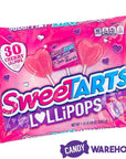 SweeTarts Heart Lollipops: 30-Piece Bag - Candy Warehouse