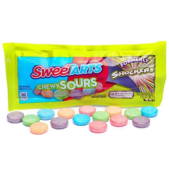 SweeTarts Shockers Chewy Sours Candy Packs: 24-Piece Box | Candy Warehouse