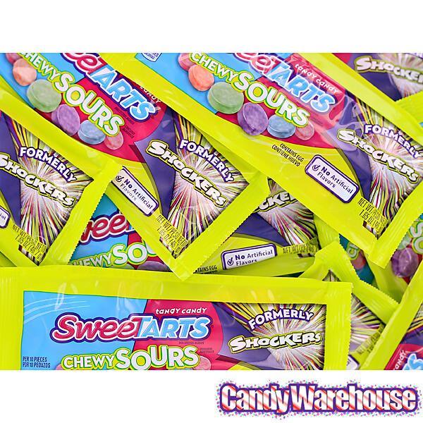 SweeTarts Shockers Chewy Sours Candy Packs: 24-Piece Box - Candy Warehouse