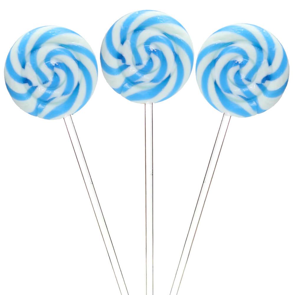 Swipple Pops Petite Swirl Ripple Lollipops - Blue Raspberry: 60-Piece Tub - Candy Warehouse