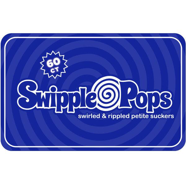 Swipple Pops Petite Swirl Ripple Lollipops - Blue Raspberry: 60-Piece Tub - Candy Warehouse