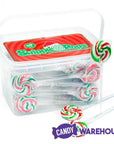 Swipple Pops Petite Swirl Ripple Lollipops - Christmas Cherry: 60-Piece Tub