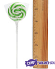 Swipple Pops Petite Swirl Ripple Lollipops - Green Lime: 60-Piece Tub - Candy Warehouse