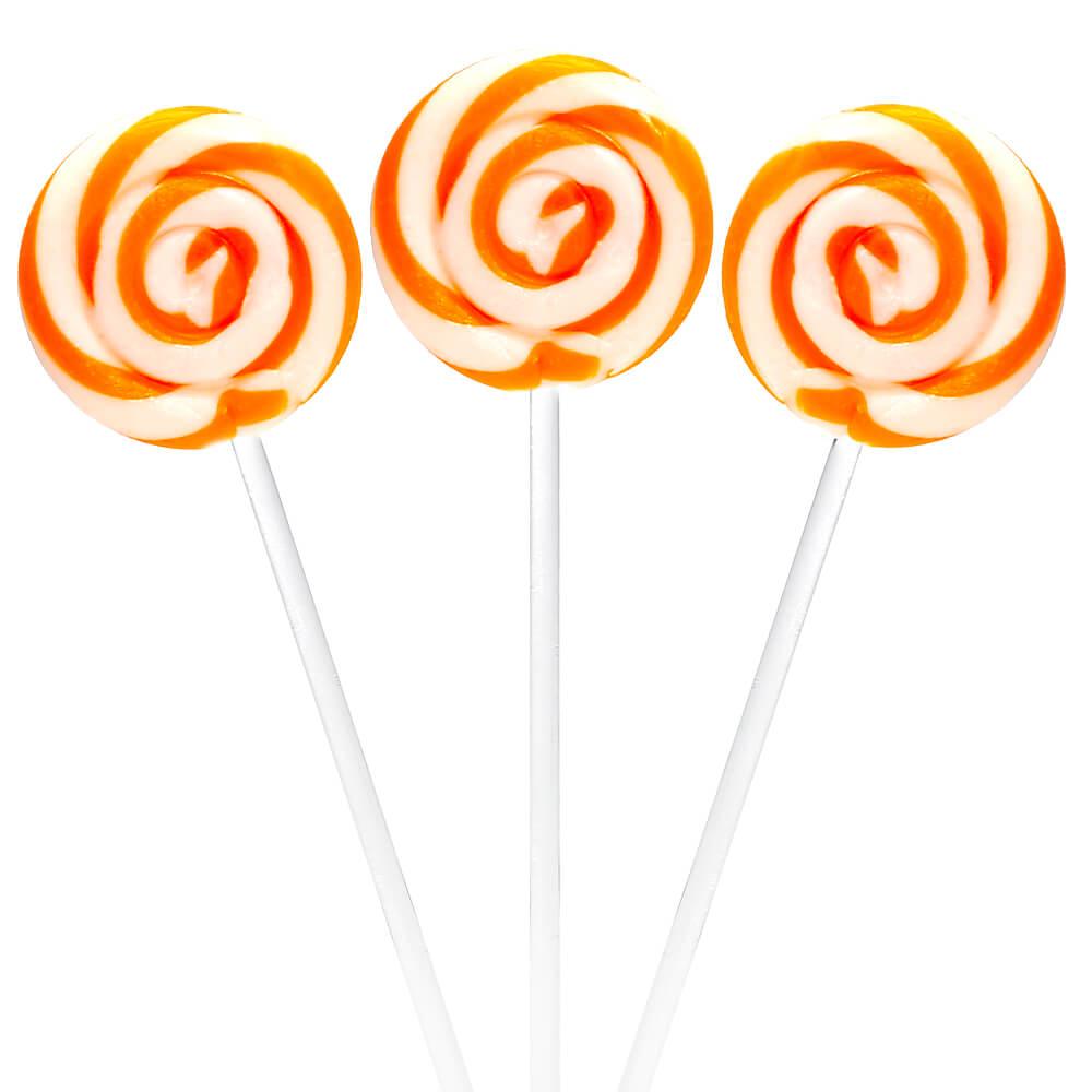 Swipple Pops Petite Swirl Ripple Lollipops - Orange: 60-Piece Tub - Candy Warehouse