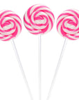 Swipple Pops Petite Swirl Ripple Lollipops - Pink Strawberry: 60-Piece Tub - Candy Warehouse