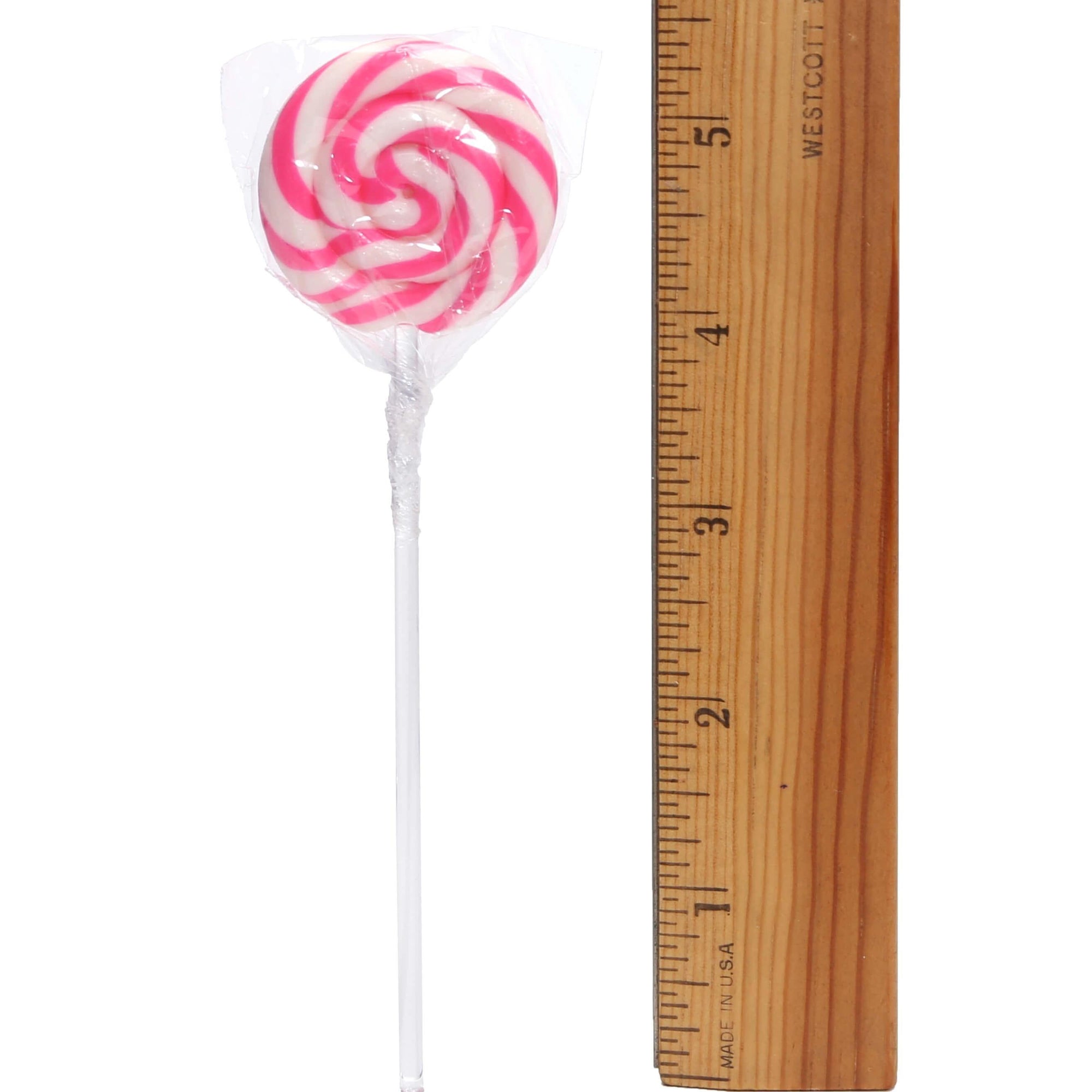 Swipple Pops Petite Swirl Ripple Lollipops - Pink Strawberry: 60-Piece Tub - Candy Warehouse