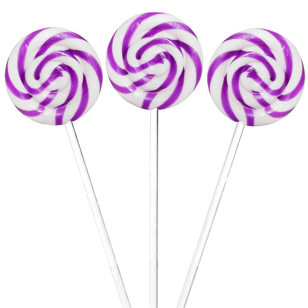 Swipple Pops Petite Swirl Ripple Lollipops - Purple Grape: 60-Piece Tub - Candy Warehouse