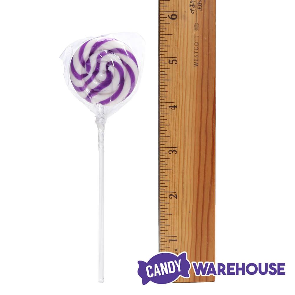 Swipple Pops Petite Swirl Ripple Lollipops - Purple Grape: 60-Piece Tub - Candy Warehouse