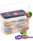 Swipple Pops Petite Swirl Ripple Lollipops - Rainbow Cherry: 60-Piece Tub - Candy Warehouse