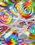 Swipple Pops Petite Swirl Ripple Lollipops - Rainbow Cherry: 60-Piece Tub - Candy Warehouse