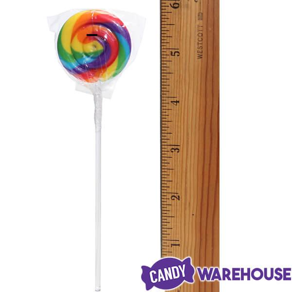 Swipple Pops Petite Swirl Ripple Lollipops - Rainbow Cherry: 60-Piece Tub - Candy Warehouse