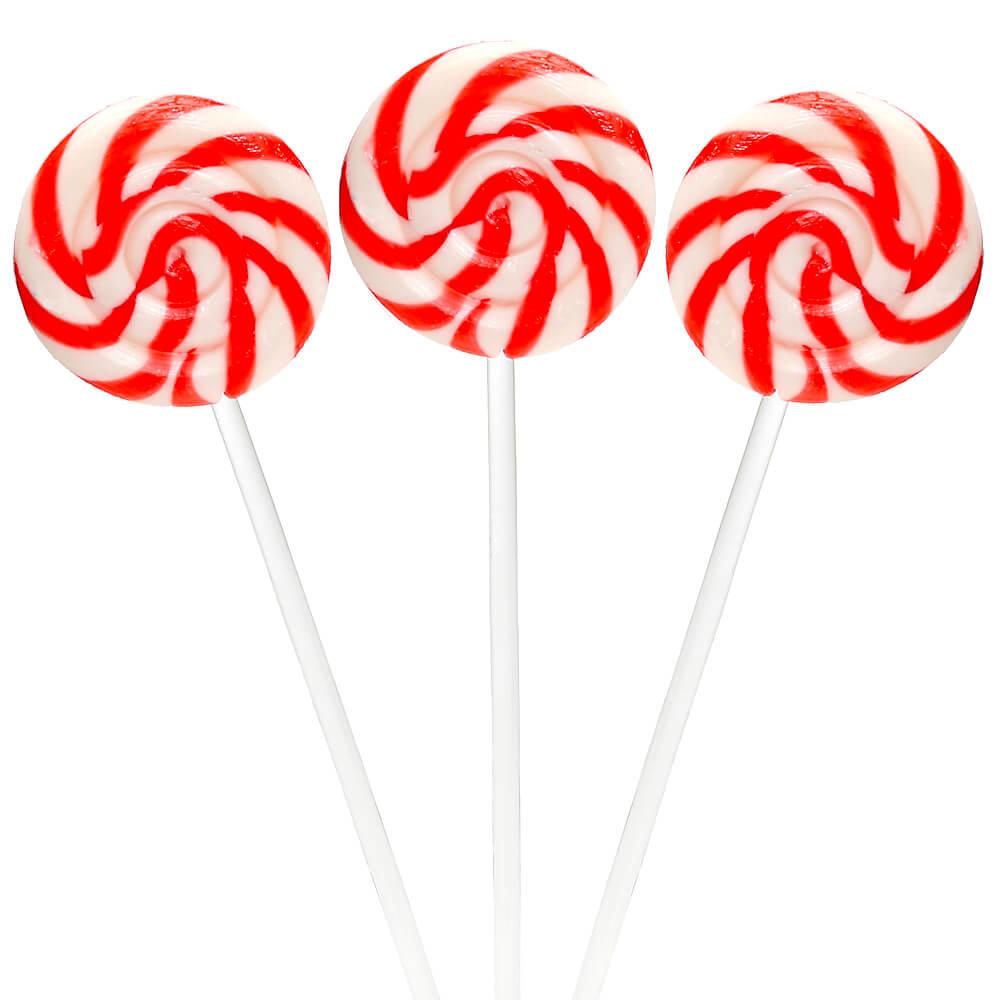 Swipple Pops Petite Swirl Ripple Lollipops - Red Cherry: 60-Piece Tub - Candy Warehouse