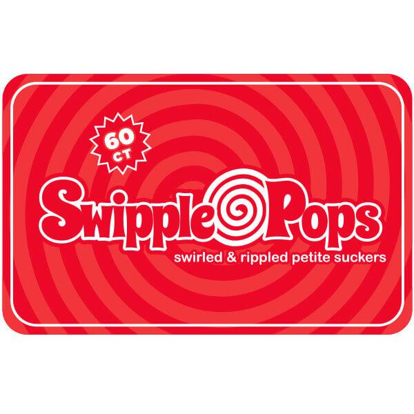 Swipple Pops Petite Swirl Ripple Lollipops - Red Cherry: 60-Piece Tub - Candy Warehouse