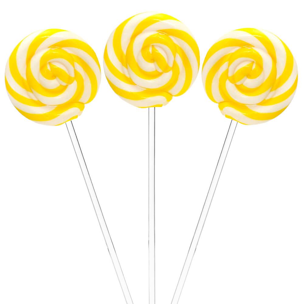 Swipple Pops Petite Swirl Ripple Lollipops - Yellow Banana: 60-Piece Tub - Candy Warehouse