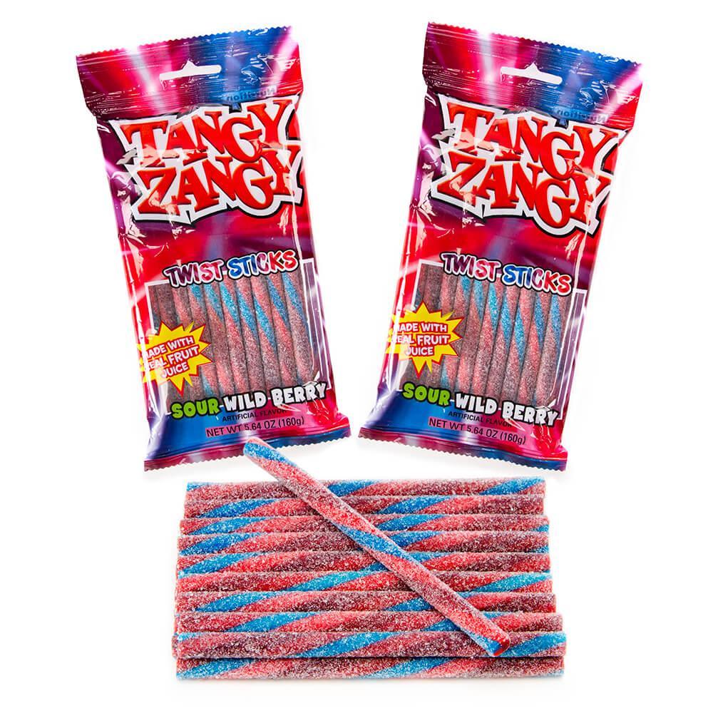 Tangy Zangy Twisties Candy Sour Wild Berry: 3LB Box - Candy Warehouse