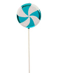 Teal Blue Swirl Plastic Candy Lollipop - 24 Inch - Candy Warehouse