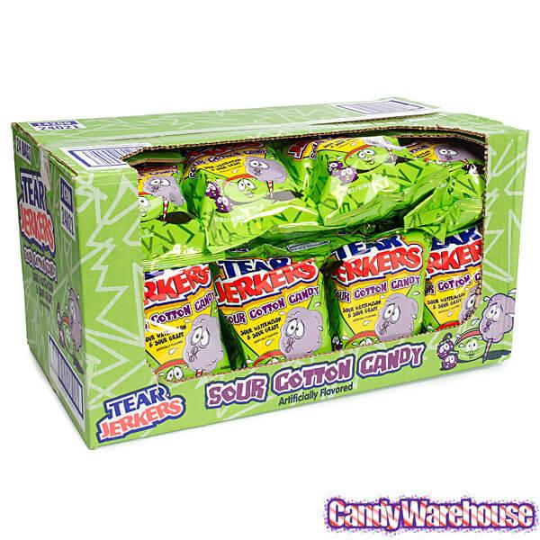 Tear Jerkers Sour Cotton Candy Packs: 24-Piece Case - Candy Warehouse