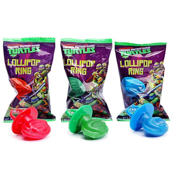 Teenage Mutant Ninja Turtles Lollipop Candy Rings: 24-Piece Display - Candy Warehouse