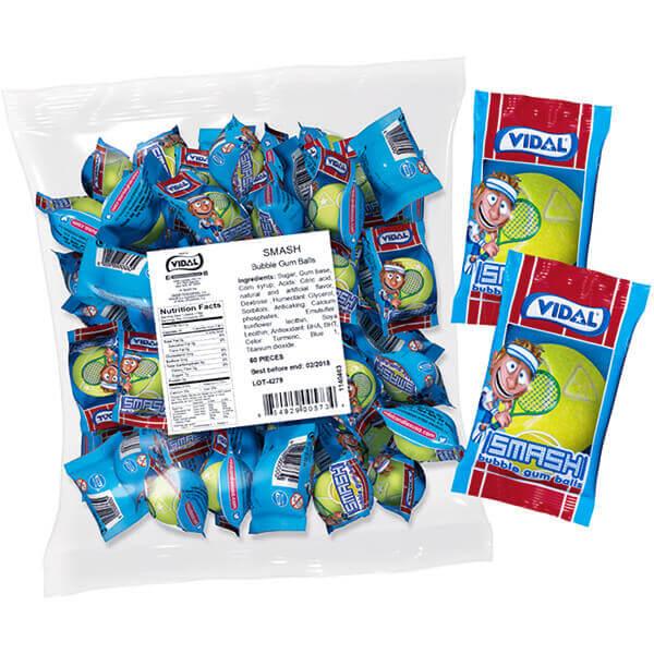 Tennis Balls Sour Bubblegum - Wrapped: 60-Piece Bag - Candy Warehouse