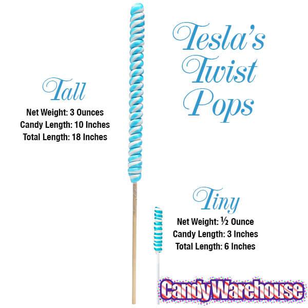 Tesla&#39;s Tiny Twist Pops - Grape: 48-Piece Jar - Candy Warehouse