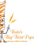 Tesla's Tiny Twist Pops - Orange: 48-Piece Jar - Candy Warehouse