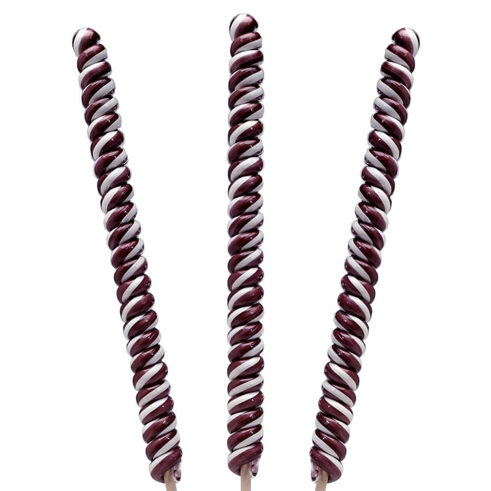 Tesla's Tremendously Tall 3-Ounce Twist Pops - Black Cherry: 12-Piece Box - Candy Warehouse