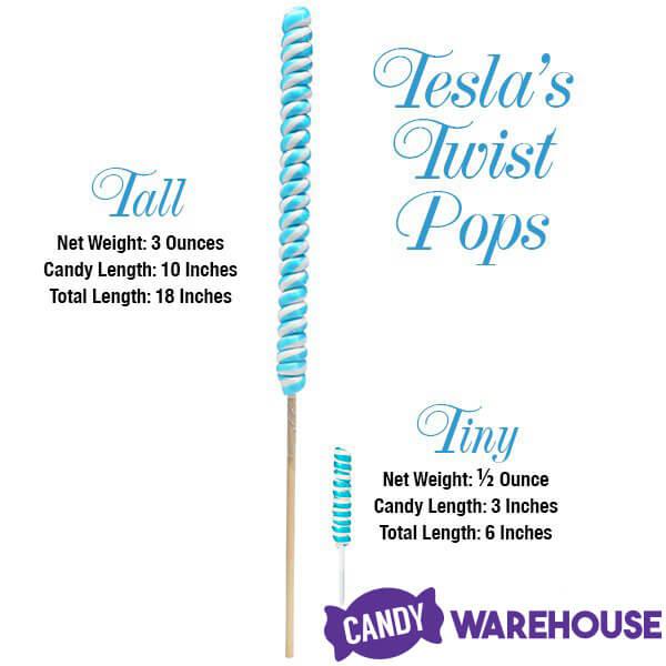 Tesla&#39;s Tremendously Tall 3-Ounce Twist Pops - Cherry: 12-Piece Box - Candy Warehouse