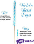 Tesla's Tremendously Tall 3-Ounce Twist Pops - Lime: 12-Piece Box - Candy Warehouse