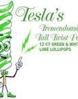 Tesla's Tremendously Tall 3-Ounce Twist Pops - Lime: 12-Piece Box - Candy Warehouse