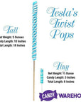 Tesla's Tremendously Tall 3-Ounce Twist Pops - Rainbow Cherry: 12-Piece Box - Candy Warehouse