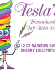 Tesla's Tremendously Tall 3-Ounce Twist Pops - Rainbow Cherry: 12-Piece Box - Candy Warehouse