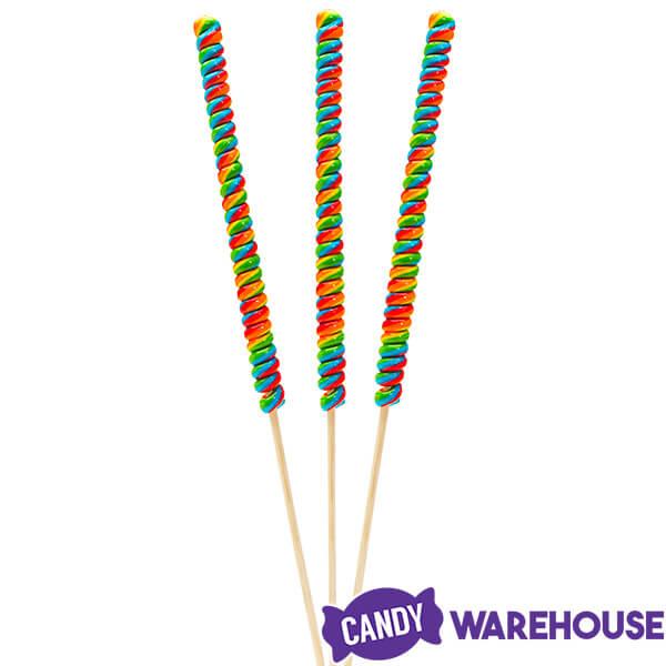 Tesla's Tremendously Tall 3-Ounce Twist Pops - Rainbow Cherry: 12-Piece Box - Candy Warehouse