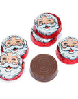 Thompson Foiled Crispy Milk Chocolate Christmas Santa Face Discs: 5LB Bag - Candy Warehouse