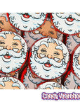 Thompson Foiled Crispy Milk Chocolate Christmas Santa Face Discs: 5LB Bag - Candy Warehouse