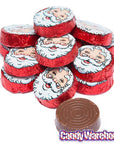 Thompson Foiled Crispy Milk Chocolate Christmas Santa Face Discs: 5LB Bag - Candy Warehouse