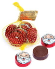 Thompson Foiled Crispy Milk Chocolate Santa Faces 1.5-Ounce Mesh Bags: 30-Piece Tub - Candy Warehouse