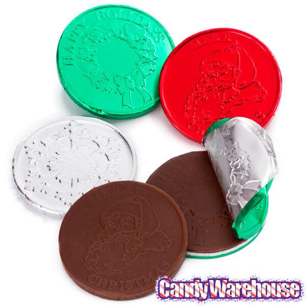 Thompson Foiled Milk Chocolate Christmas Coins: 5LB Bag - Candy Warehouse