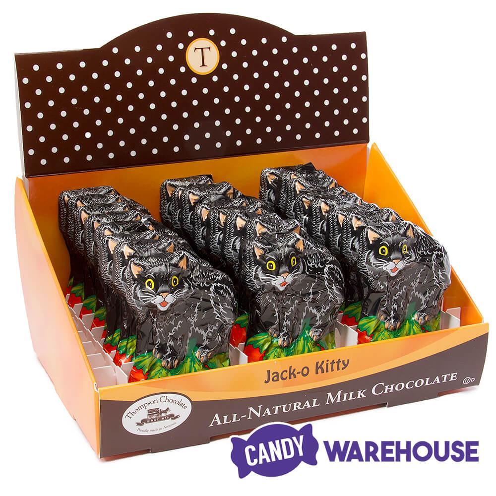 Thompson Foiled Milk Chocolate Jack-O-Kitty Cats: 24-Piece Display - Candy Warehouse