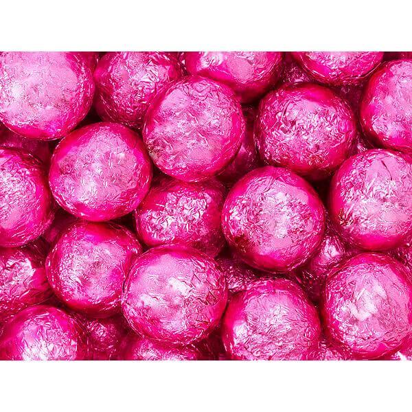 Thompson Pink Foiled Milk Chocolate Balls: 5LB Bag - Candy Warehouse