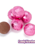 Thompson Pink Foiled Milk Chocolate Balls: 5LB Bag - Candy Warehouse