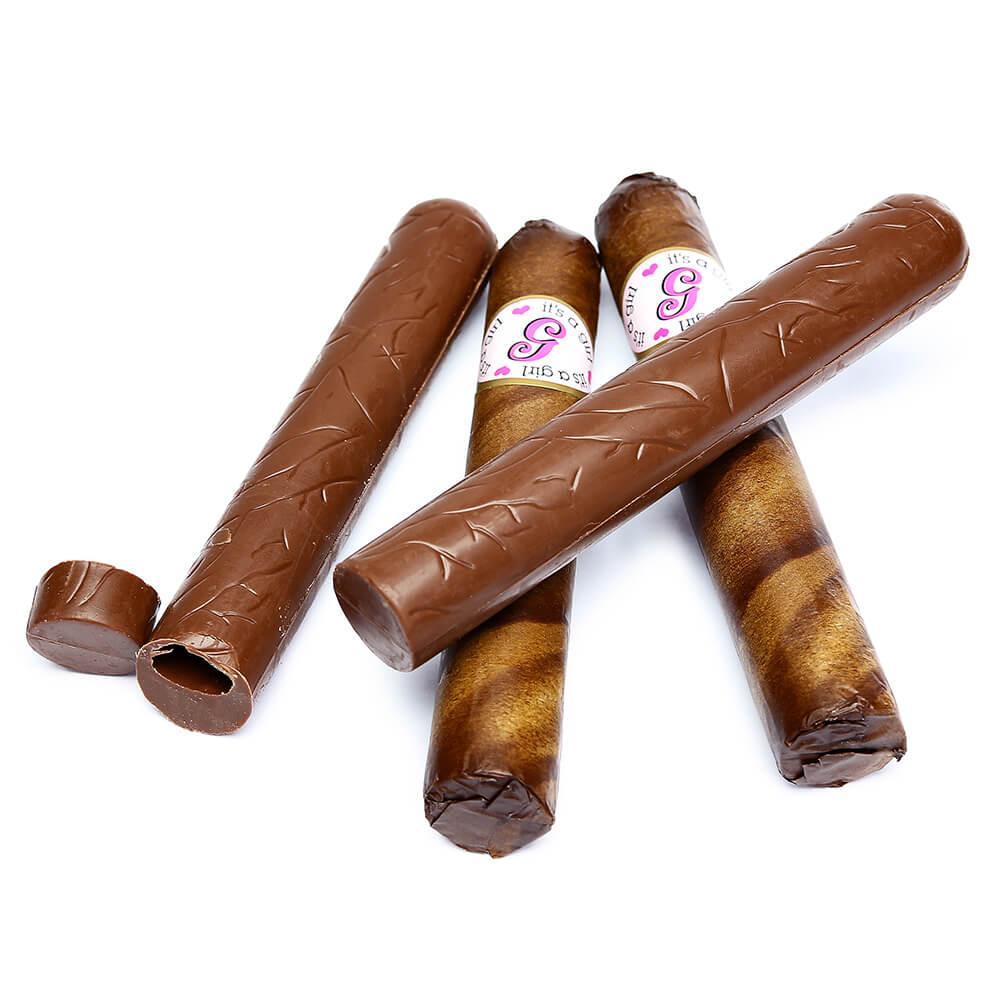 Thompson Premium Milk Chocolate Cigars - Girl: 12-Piece Box - Candy Warehouse