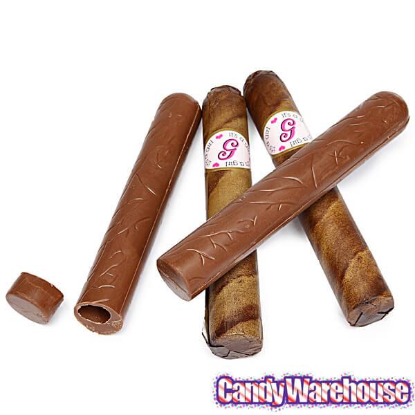 Thompson Premium Milk Chocolate Cigars - Girl: 12-Piece Box - Candy Warehouse