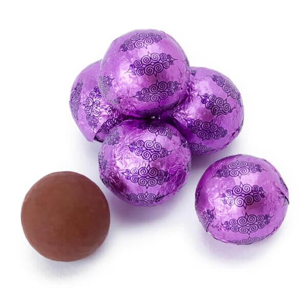 Thompson Purple Foiled Milk Chocolate Balls: 5LB Bag - Candy Warehouse