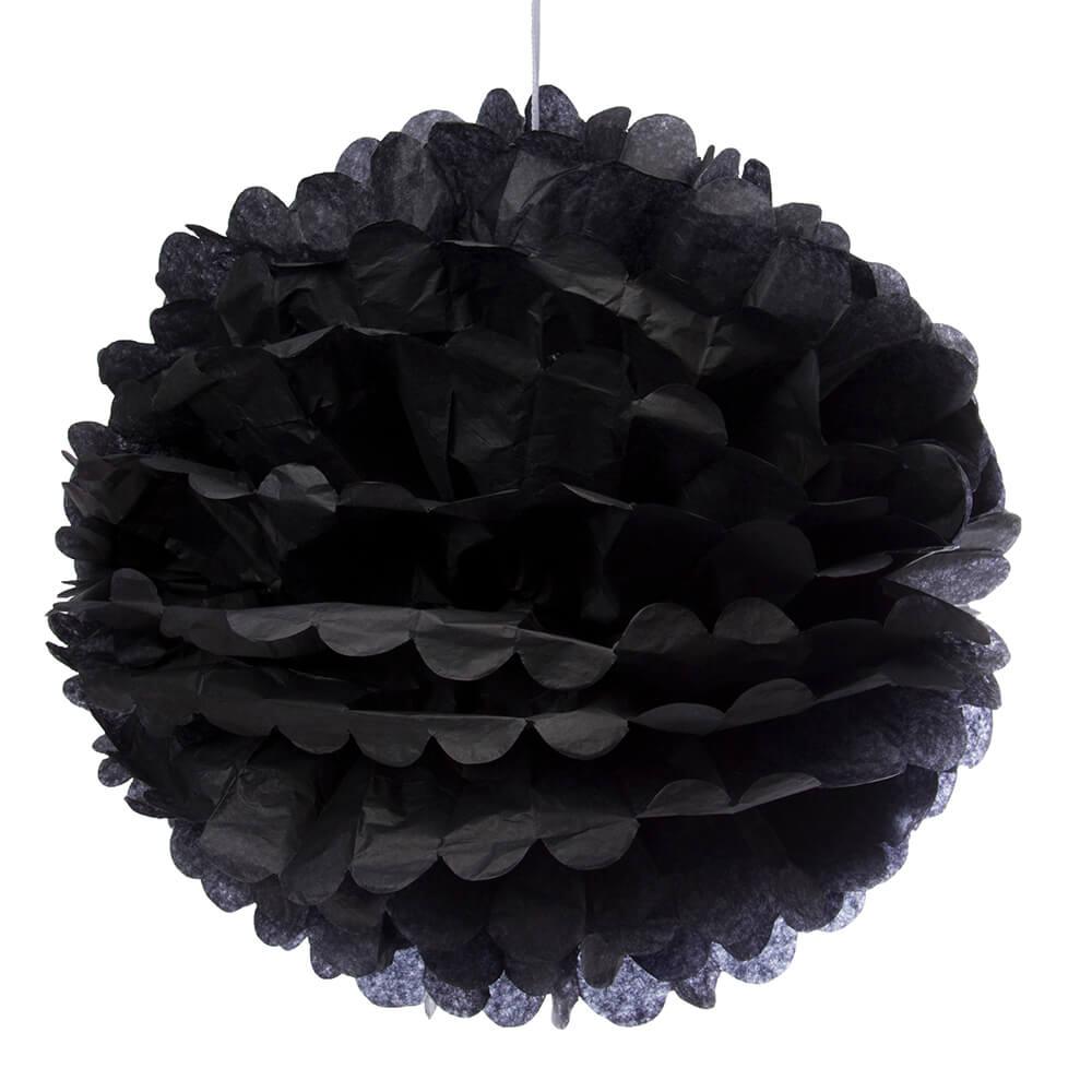 Tissue Paper 14-Inch Pom Pom - Black - Candy Warehouse