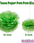 Tissue Paper 14-Inch Pom Pom - Jasmine Green