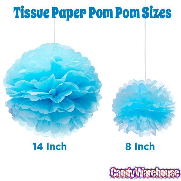 Tissue Paper 14-Inch Pom Pom - Light Blue - Candy Warehouse