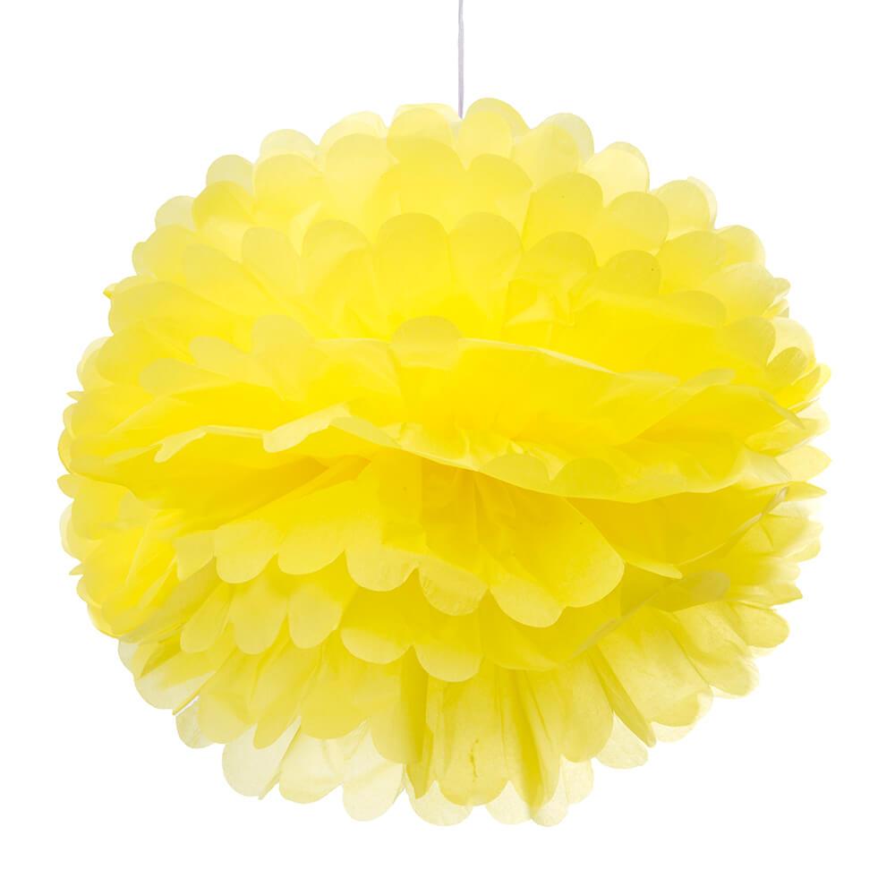 Tissue Paper 14-Inch Pom Pom - Yellow - Candy Warehouse